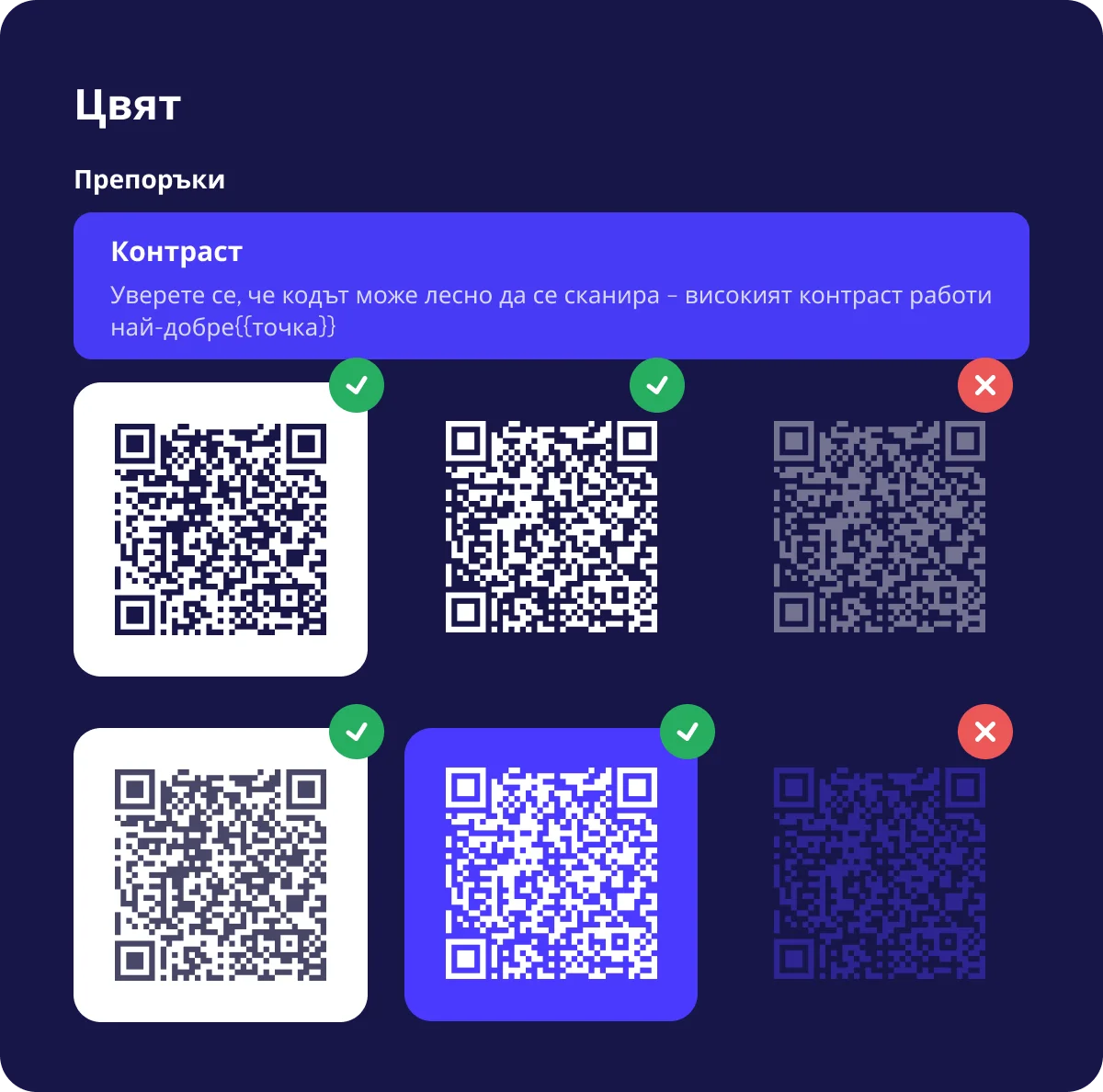 Пример за силен цветови контраст при печат на QR кода върху винена бутилка