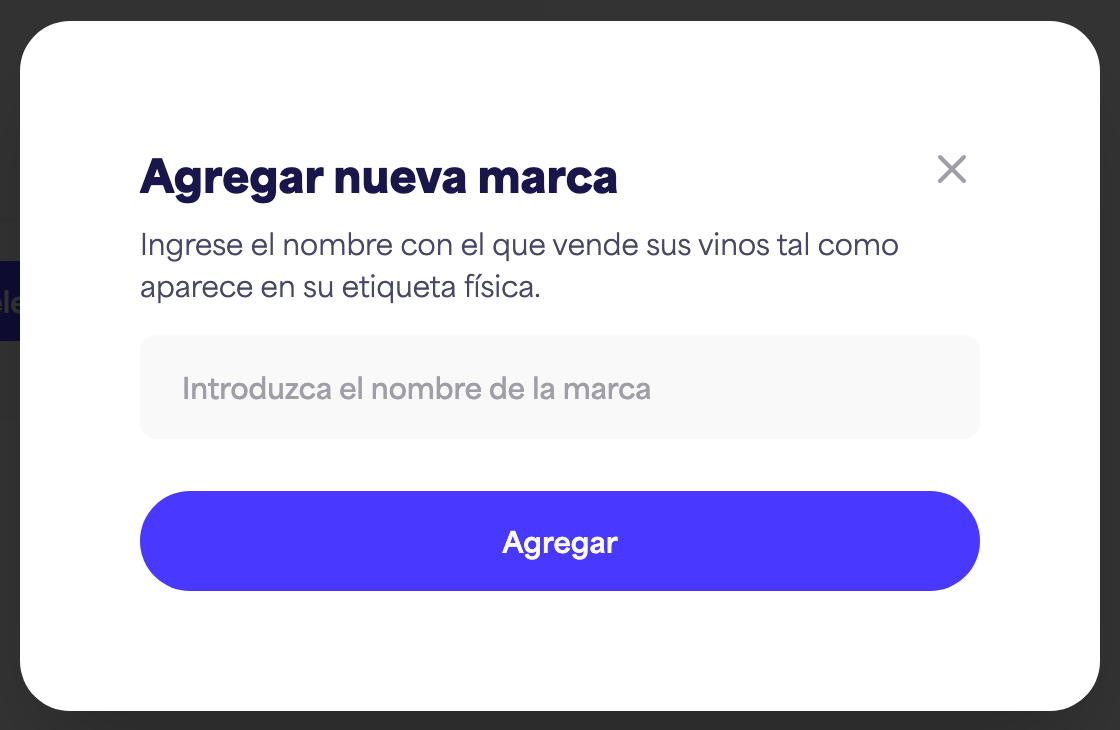 El diálogo 'Añadir nueva marca'