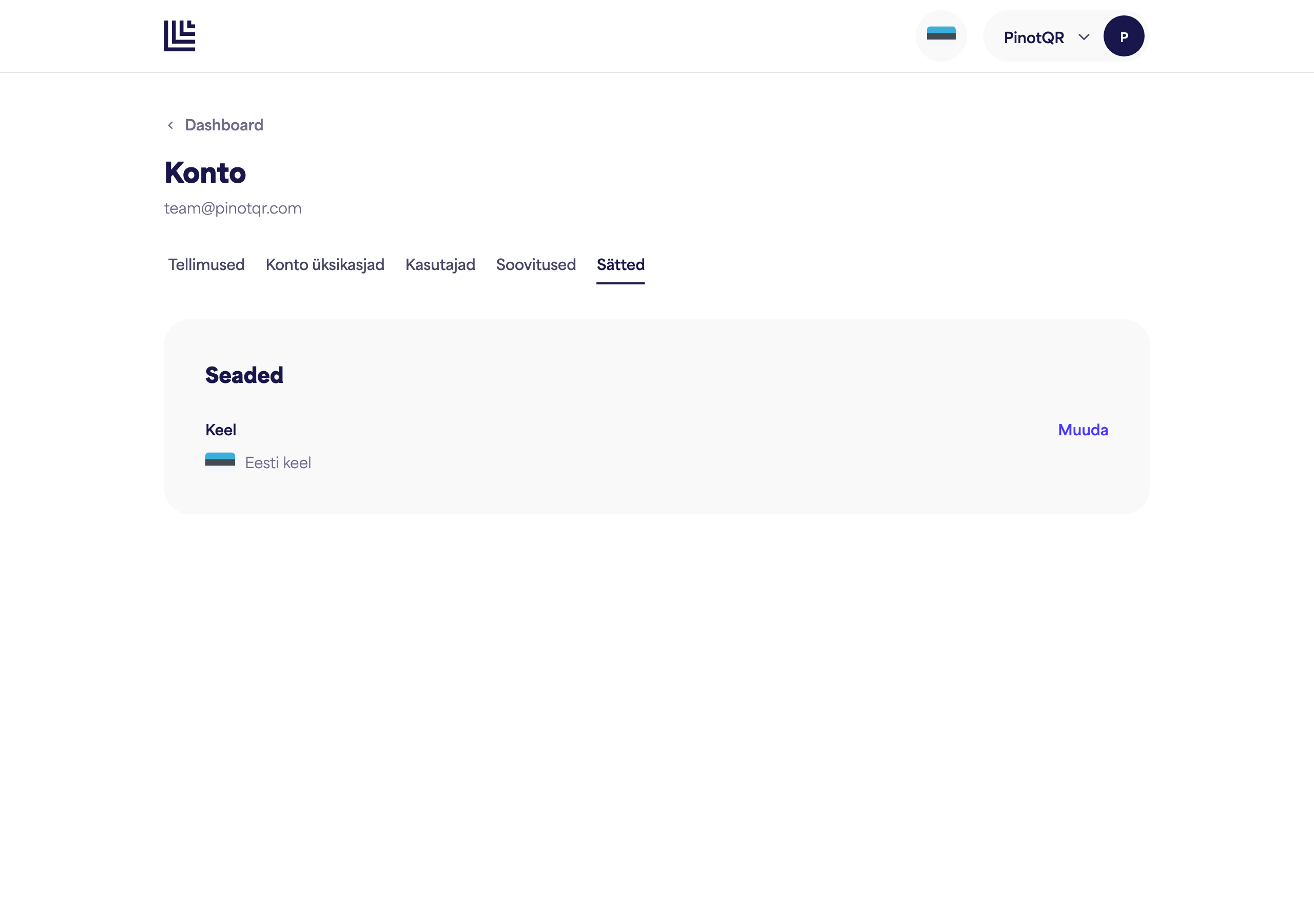 Seadete leht keelevalikuga