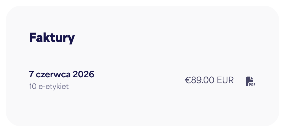 Lista faktur z przyciskami pobierania